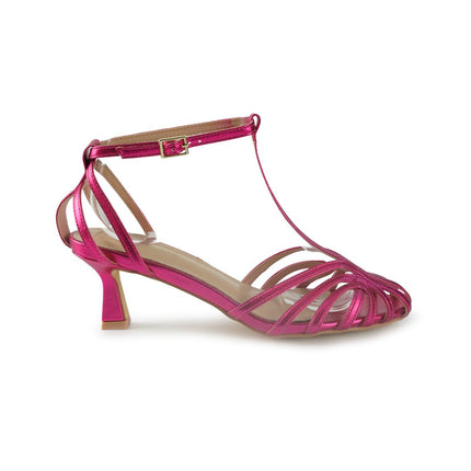 Francesco Milano Sandali Donna Fuxia con Tacco Rocchetto G20-01N LAMINATO Francesco Milano 