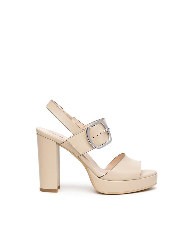 Nero Giardini Sandali Donna Tacco Alto e Plateau in Pelle Lino - MARIO SPATARELLA