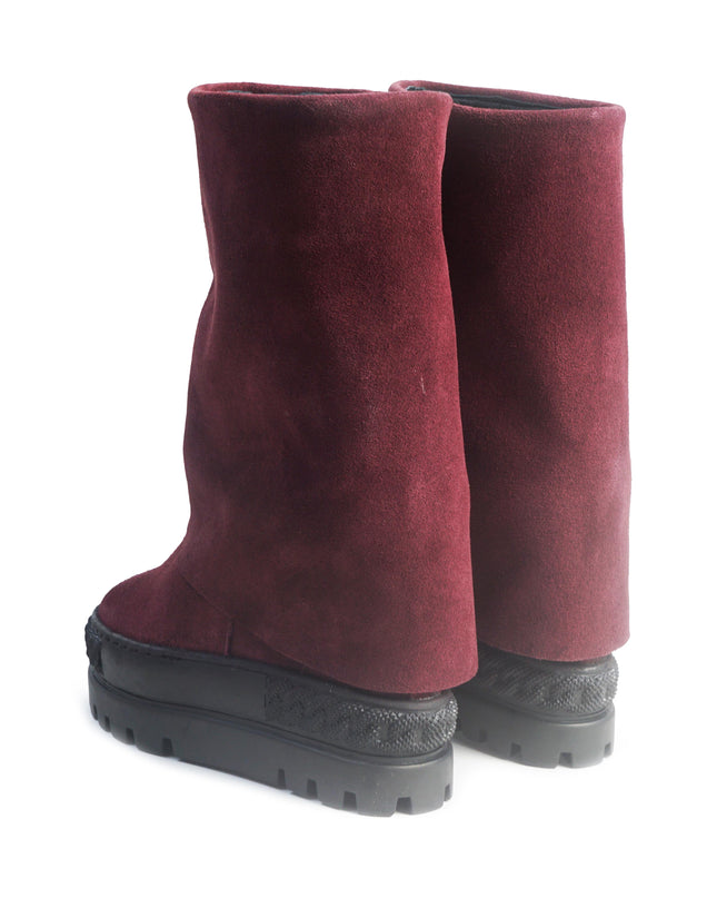 Stivali Zeppa Camoscio Bordò 622 NINA BURGUNDY SUEDE Tsakiris Mallas 