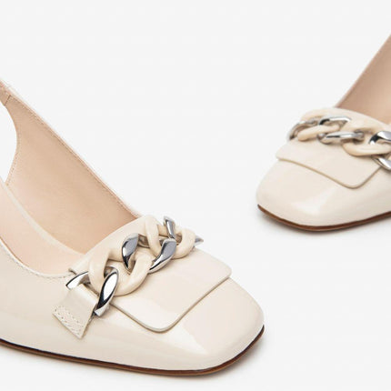 Nero Giardini Chanel in Pelle Vernice Latte E409490D LATTE 711 Nero Giardini 