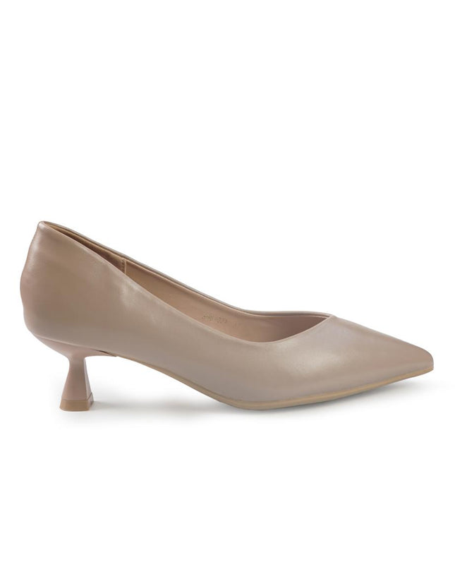 Decollete Donna a Punta Tacco Rocchetto Basso in Pelle Beige YH06-02A BEIGE ClaudV 