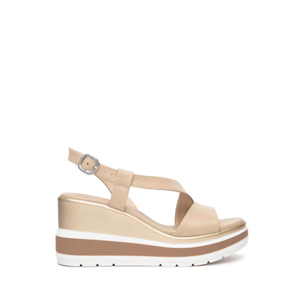 Nero Giardini Sandali Donna con Zeppa in Pelle Lino E513520D LINO 453 Nero Giardini 