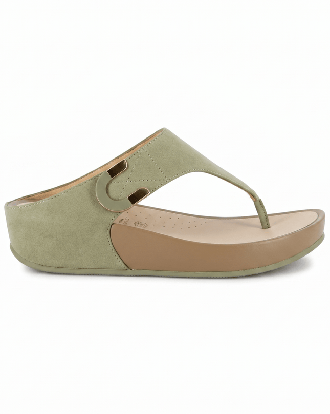 Grunland Infradito Donna Ciabatta Confort con Velcro in Tessuto Oliva - MARIO SPATARELLA