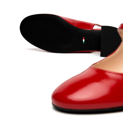 NeroGiardini Chanel Mary Jane Sling Back in Vernice Rossa - MARIO SPATARELLA