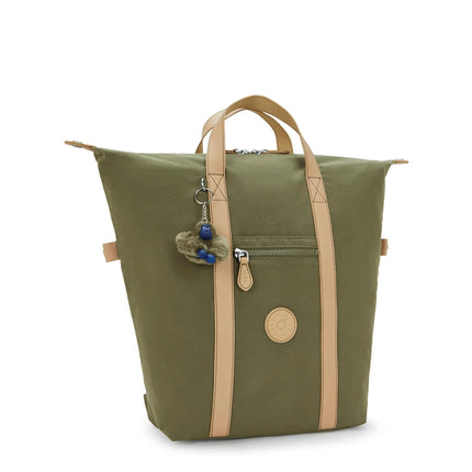 Kipling Zaino Borsa Medio con Laptop in Tessuto Cotton Kaki NEW ART BACKPACK FC COTTON KHAKI Kipling 