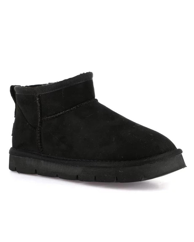 Short Sheepskin Boot Ultra Mini Nero - MARIO SPATARELLA