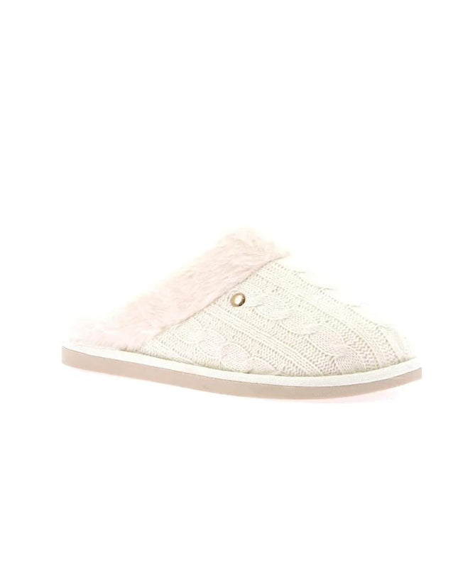 Pantofole Donna Maglia e Peluche Panna - MARIO SPATARELLA