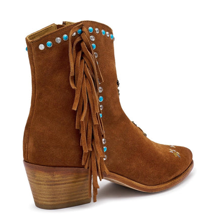 Frau Stivaletto Donna Texano in Camoscio Cuoio - MARIO SPATARELLA