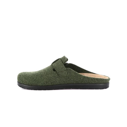 Grunland Pantofole Ciabatte Uomo in Feltro di Lana Verde - MARIO SPATARELLA