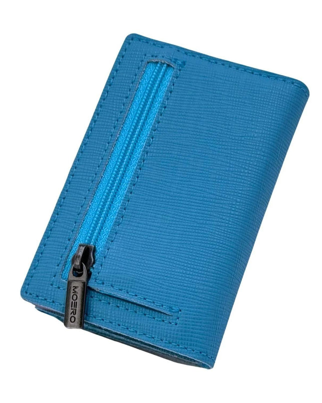 Moero Pro Saffiano Azzurro Zip Portafoglio Slim PRO SAFFIANO AZZURRO ZIP AZZURRO Moero 
