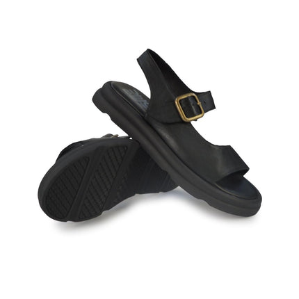 Bueno Sandali Bassi Donna in Pelle Nera G3901 BLACK Bueno 