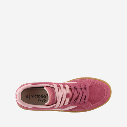 Victoria Sneakers Bassa Donna in Pelle Fucsia - MARIO SPATARELLA