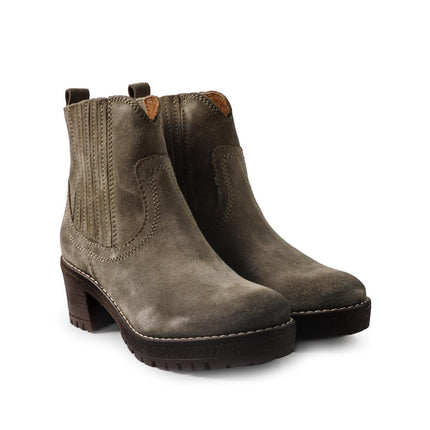 Vueva Stivaletti Chelsea Donna con Tacco in Camoscio Taupe - MARIO SPATARELLA