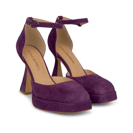 Decolletè Tacco Alto Plateau Camoscio Viola I23290 VIOLET Alma en Pena 