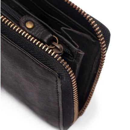 Biba Portafoglio Donna in Pelle Nera con Zip BT11 BOSTON BLACK Biba 