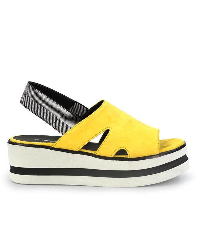 Gianmarco Sorelli Sandalo Donna Platform con Zeppa in Camoscio Giallo - MARIO SPATARELLA