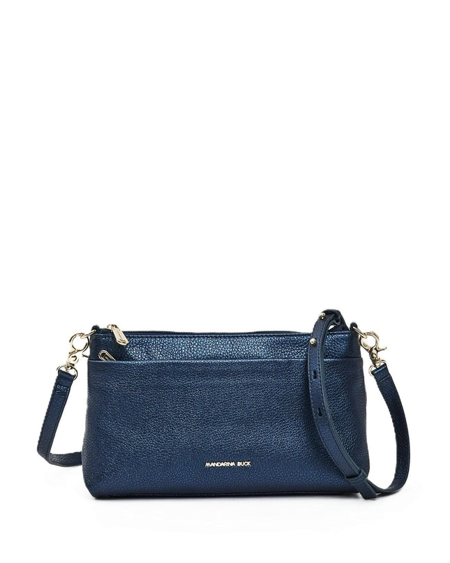 Mandarina Duck Borsa Pochette Donna con Tracolla in Pelle Blu Metal OYT03 MELLOW METAL BLUE INDIGO Mandarina Duck 