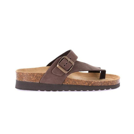 Grunland Sandalo Plantare Infradito Sughero Bio Donna in Nabuk Marrone CB0327 HOLA MARRONE Grunland 