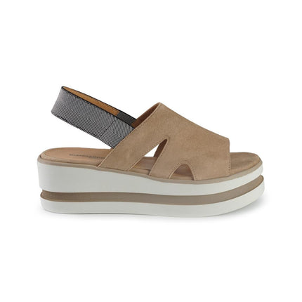 Gianmarco Sorelli Sandalo Donna Platform con Zeppa in Camoscio Beige - MARIO SPATARELLA