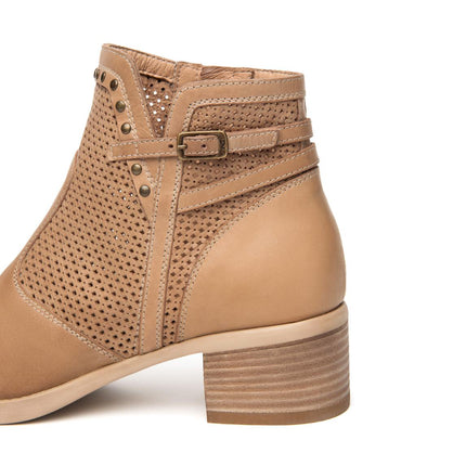 NeroGiardini Stivaletti Donna con Tacco in Pelle Cuoio - MARIO SPATARELLA