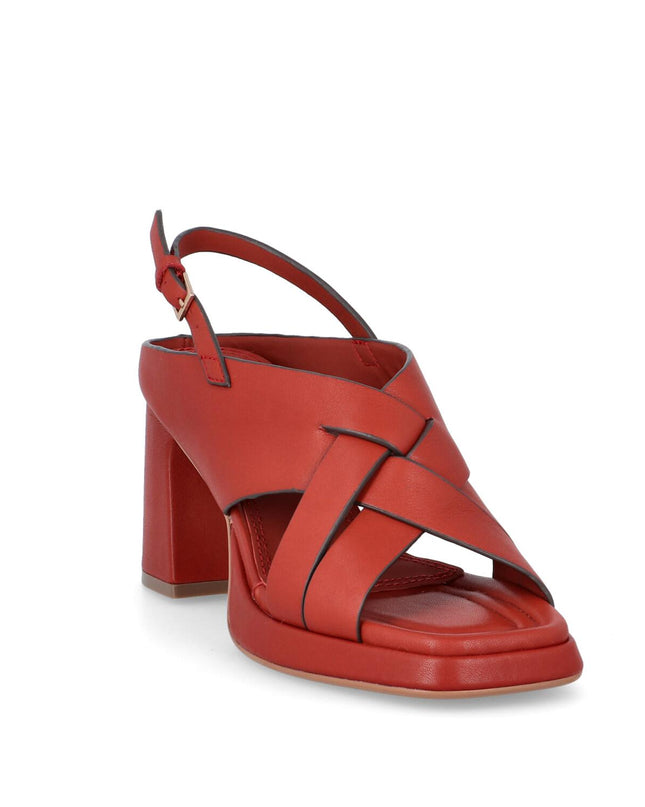 Bruno Premi Sandalo Donna con Plateau in Pelle Mattone - MARIO SPATARELLA