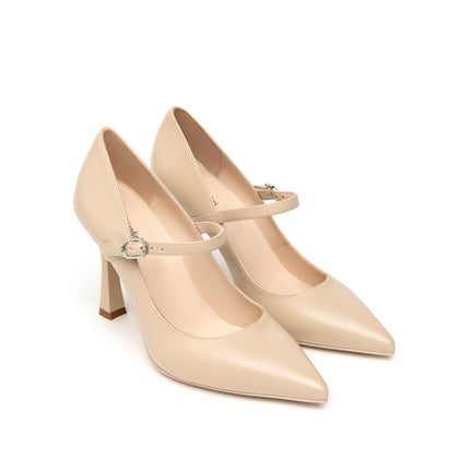 NeroGiardini Decollete con Cinturino Tacco Alto in Pelle Lino - MARIO SPATARELLA