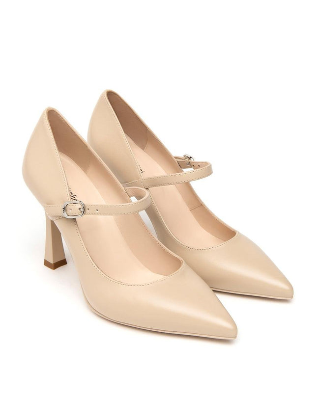 NeroGiardini Decollete con Cinturino Tacco Alto in Pelle Lino - MARIO SPATARELLA