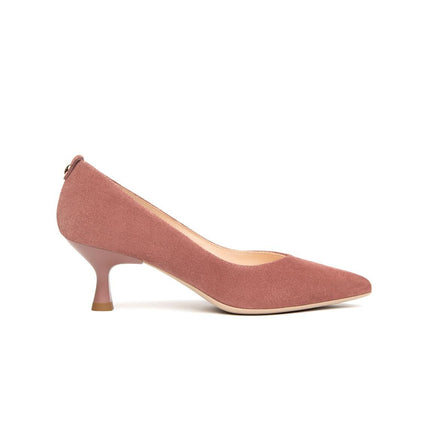 NeroGiardini Decollete basso Tacco a Rocchetto in Camoscio Rosa - MARIO SPATARELLA