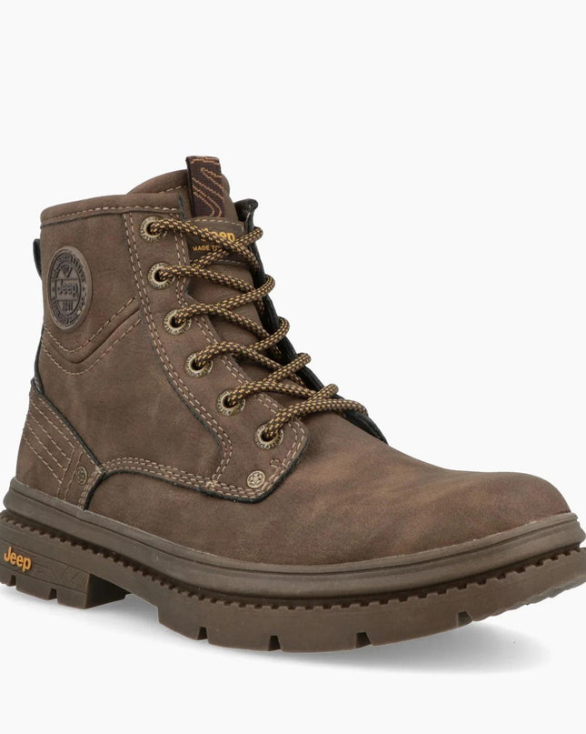 Jeep Anfibi Uomo in Pelle Marrone TUAREG BOOT DARK BROWN Jeep Footwear 