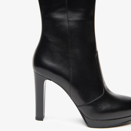 Nero Giardini Stivali Donna Tacco Alto e Plateau in Pelle Nero - MARIO SPATARELLA