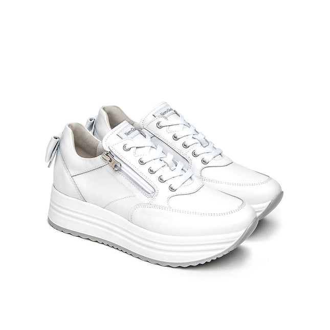 NeroGiardini Sneakers Platform Donna in Pelle Bianca - MARIO SPATARELLA