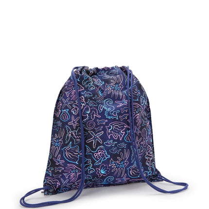 Kipling Sacca in Tessuto Fantasia Blu SUPERTABOO DISCO FISH Kipling 