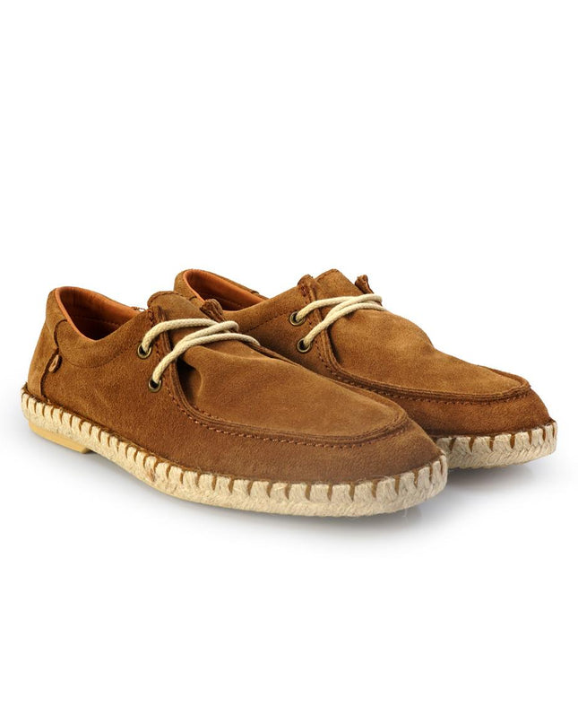 Espadrillas Verbenas Bassa con Lacci da Uomo in Camoscio Cuoio TRUMAN SERRAJE MUSCADE Verbenas 