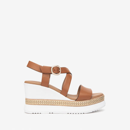 Nero Giardini Sandali Donna con Zeppa in Pelle Cognac Cuoio E513550D COGNAC 329 Nero Giardini 