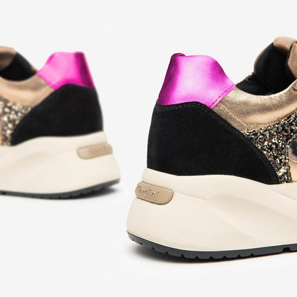 Nero Giardini Sneakers Donna con Zeppa in Camoscio Multicolor Animalier I411531D MOU 442 Nero Giardini 