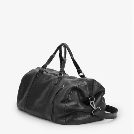 Biba Borsone da Viaggio in Pelle Nero con Tracolla - MARIO SPATARELLA