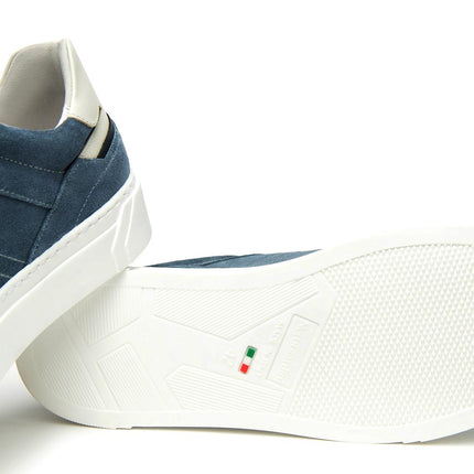 NeroGiardini Sneakers Bassa Uomo in Camoscio Avio - MARIO SPATARELLA