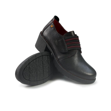 Jungla Mocassini Donna con Velcro in Pelle Nero 8315 BLACK Jungla 