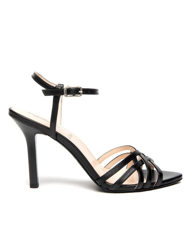 Nero Giardini Sandali Donna con Tacco Alto Stiletto  in Pelle Nera E615651DE NERO 100 Nero Giardini 