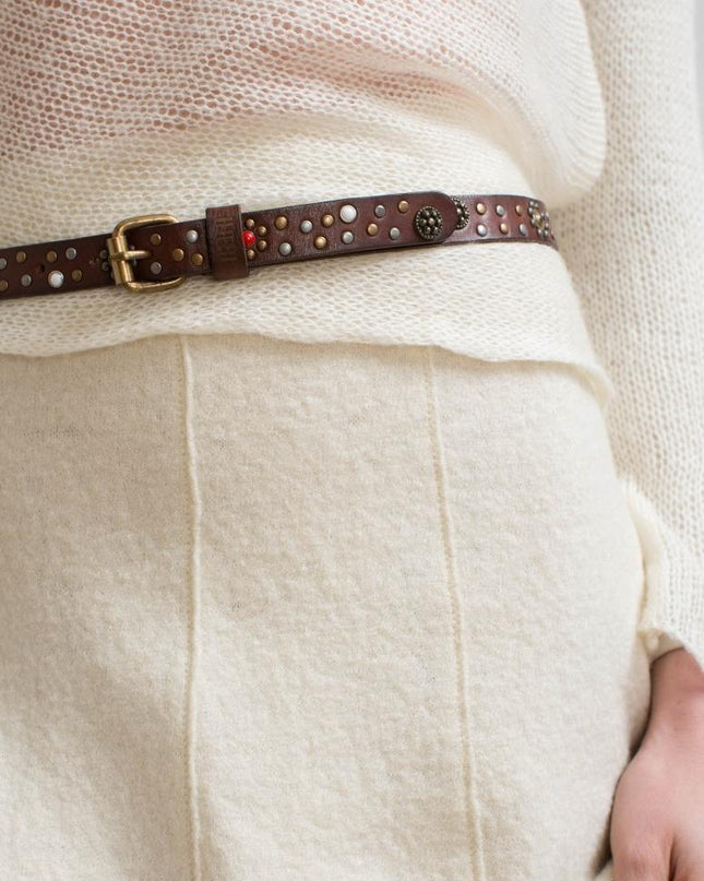 Biba Cintura Donna Pelle Cuoio con Borchie - MARIO SPATARELLA