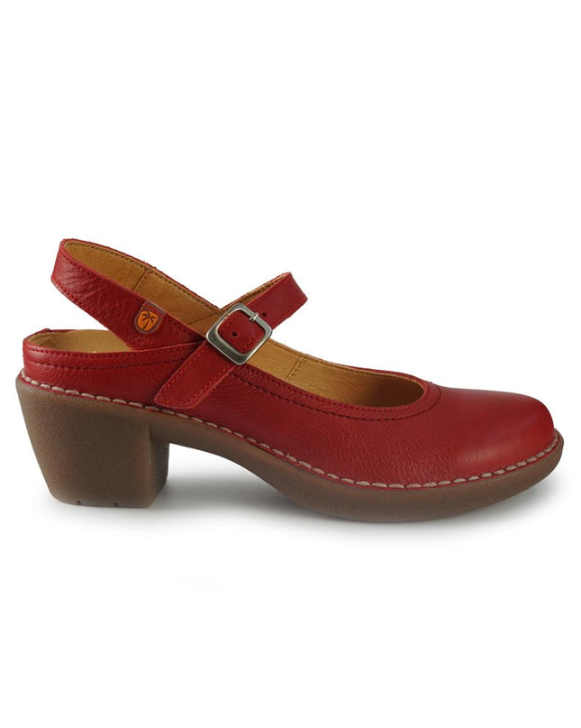 Jungla Pump Slingback con Tacco in Pelle Rosso 8350 ROJO Jungla 