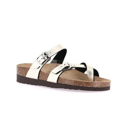 Grunland Sandali Infradito Donna Plantare Sughero Doppia Fibbia Champagne CB2438 HOLA CHAMPAGNE Grunland 