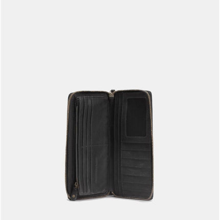Biba Portafogli Donna Lungo con Zip in Pelle Nera BT10 BOSTON BLACK Biba 