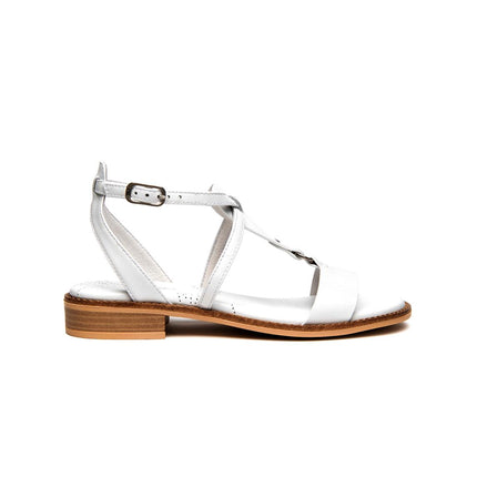 Nero Giardini Sandalo Donna Basso in Pelle Bianca E615895D BIANCO 707 Nero Giardini 