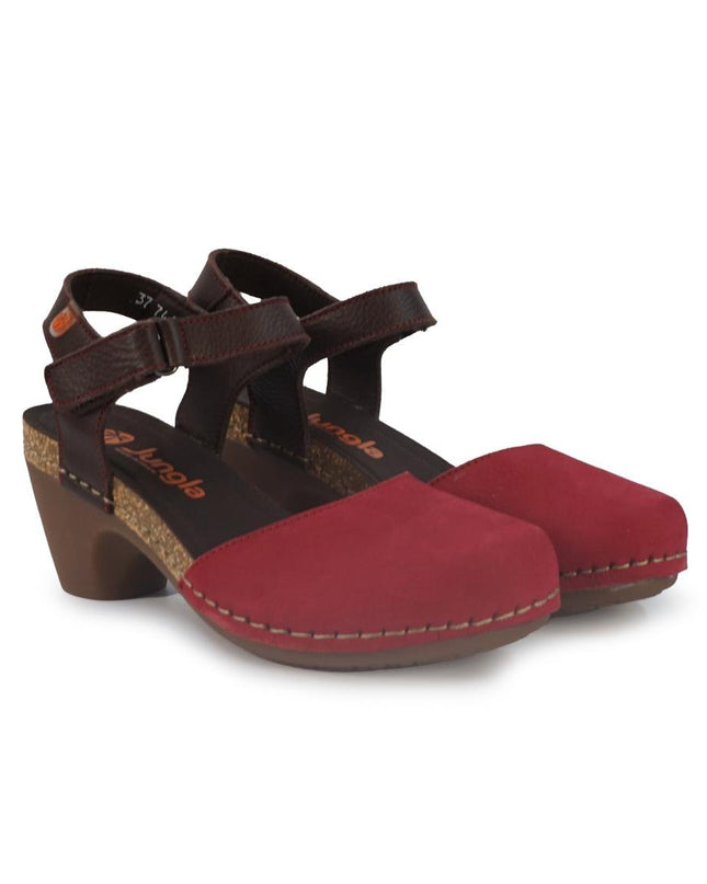 Jungla Pump Donna con Tacco in Pelle Nabuk Rosso - MARIO SPATARELLA