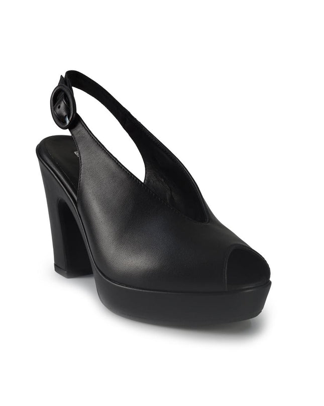 Gianmarco Sorelli Sandali Chanel con Tacco Alto e Plateau in Pele Nera 2640 MARA Gianmarco Sorelli 