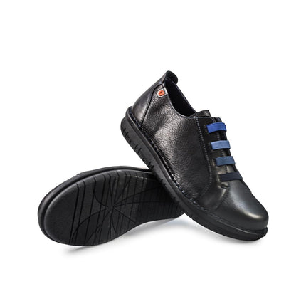 Jungla Scarpe Basse Donna con Lacci Elastici in Pelle Nero 8412 BLACK Jungla 