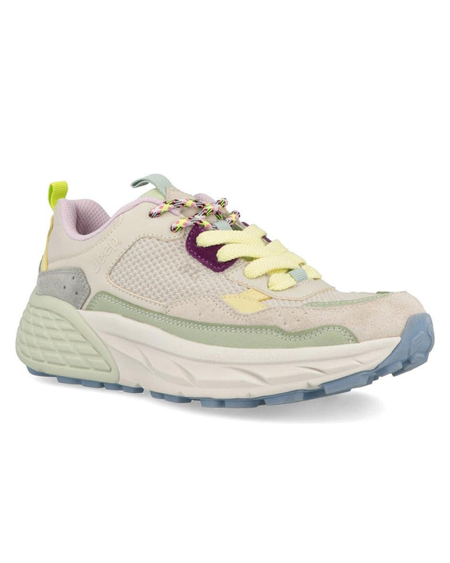 Jeep Sneakers Donna in Camoscio Multicolor Menta - MARIO SPATARELLA