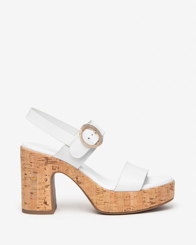 Sandali Donna Bianco Plateau Sughero E410391D BIANCO 707 Nero Giardini 