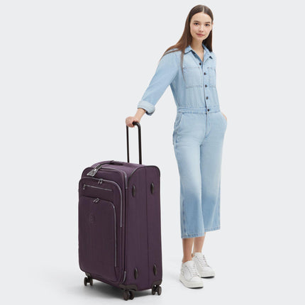 Trolley Large Espandibile Quattro Ruote Viola NEW YOURI SPIN L ULTIMATE PLUMB Kipling 
